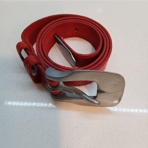 Omela Leather Red Belt S/M